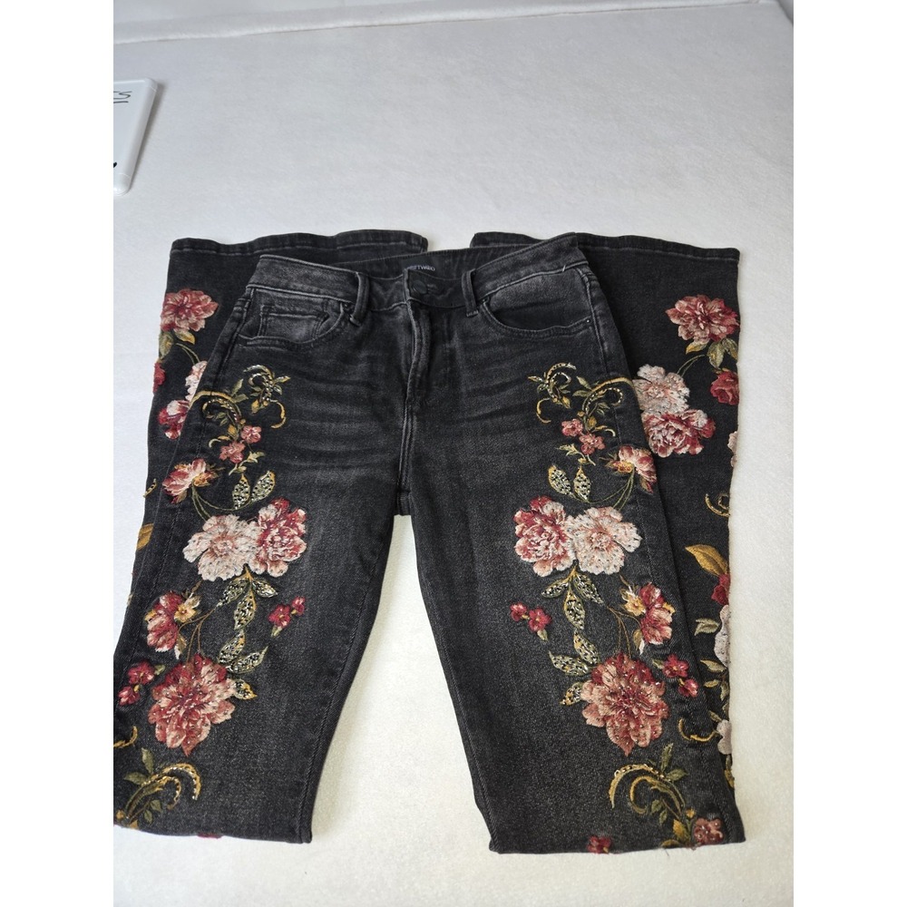 Driftwood Farrah Jeans 24x34 Hippie Boho Floral Embroidered Bell Bottoms
